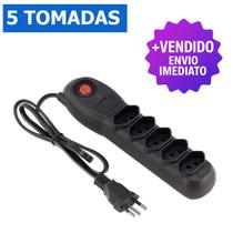 Extensão Filtro de Linha com 5 Tomadas e Interruptor Liga Desliga Cabo Reforçado 10A 250V