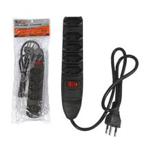 Extensão Filtro De Linha Preto 70cm Com 5 Tomadas Tripolar B 127V/220V