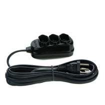 Extensão fiolux 10 metros bipolar preta 3 tomadas Extensão fiolux 10 metros bipolar preta 3 tomadas