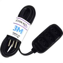 Extensao Fiolux Pl Connect 2P+T 03M Preto Extensao Fiolux Pl Connect 2P+T 03M Preto
