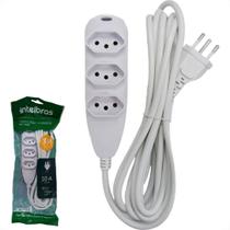 Extensao Intelbras 3 Tomadas 2Polos + Terra 10A. Branca 3M. - 4830153 Extensao Intelbras 3 Tomadas 2Polos + Terra 10A. Branca 3M. - 4830153