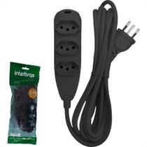 Extensao Intelbras 3 Tomadas 2Polos + Terra 10A. Preta 5M. - 4830169 Extensao Intelbras 3 Tomadas 2Polos + Terra 10A. Preta 5M. - 4830169