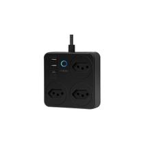 Extensão Inteligente Tuya WiFi 3 Tomadas USB PD Automação Residencial