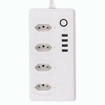 Extensão Inteligente, Zigbee 3.0, Com 4 Tomadas, 4 Portas USB, Cabo 1.5 Metros, Anti Surto, APP Tuya, Branco Extensão Inteligente, Zigbee 3.0, Com 4 Tomadas, 4 Portas USB, Cabo 1.5 Metros, Anti Surto, APP Tuya, Branco