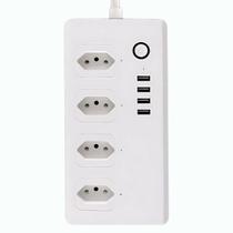 Extensão Inteligente, Zigbee, Com 4 Tomadas, 4 Portas Usb