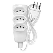 Extensão Megatron Cabo PP 2P + T 3 x 0,75mm 3m Branca 3 Tomadas Extensão Megatron Cabo PP 2P + T 3 x 0,75mm 3m Branca 3 Tomadas