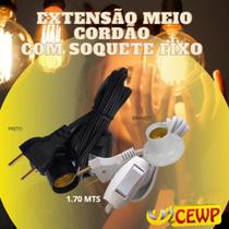 Extensão meio cordão com soquete fixo 1.60mts Preto