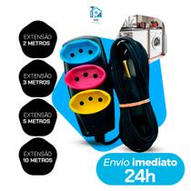 Extensão Multicolorida Tripolar 10A - 2/3/5/10 Metros - Bivolt para Uso Doméstico e Comercial