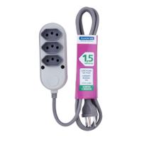Extensão Múltipla 3 Tomadas 2P+T 10 A 250 V Tramontina 1,5 m Extensão Múltipla 3 Tomadas 2P+T 10 A 250 V Tramontina 1,5 m