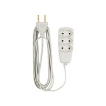 Extensão multlipa PT PP 3 tomadas 2 pinos 75mm 3 Metros Cor:Branco