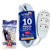 Extensao Naticon Paralela 2 Polos 0,75Mm Branca -10M
