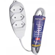 Extensao Naticon Paralela 3Tom 2P 075X3M Branca 579 Extensao Naticon Paralela 3Tom 2P 075X3M Branca 579