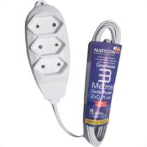 Extensao Naticon Paralela 3Tom 2P 075X3M Branca 579 Extensao Naticon Paralela 3Tom 2P 075X3M Branca 579