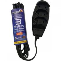 Extensao Naticon Paralela 3Tom 2P 075X3M Preta 560 Extensao Naticon Paralela 3Tom 2P 075X3M Preta 560