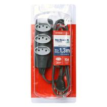 Extensao Noshock 90 Pp 3x0,75 2p t 10a Grafite 1,3 Metros Dn1906