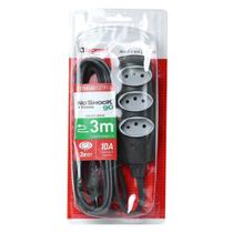 Extensao Noshock 90 Pp 3x0,75 2p t 10a Grafite 3 Metros Dn1907