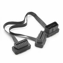 Extensão OBDII De 30CM Com Conector Duplo Y Splitter 16PIN Macho Para Fêmea Fino E Plano Para ELM327