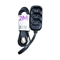 Extensão Par 3x0,75mm 3 metros - 3 tomadas 2p+t 10A - Fiolux Extensão Par 3x0,75mm 3 metros - 3 tomadas 2p+t 10A - Fiolux