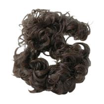 Extensão para penteado coque descabelado de cabelo castanho