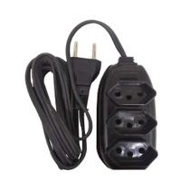 Extensao pl 2 metros preto plug extensor