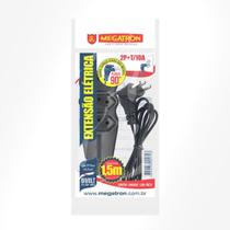 Extensão Pratik Cabo PP 2P+T 3x0,75mm 3 Tomadas Preto 1,5m