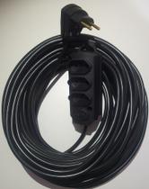 Extensão profissional 20A - 10 metros - 3 tomada - fio 2 x 2,5mm