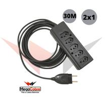 Extensão Quíntupla De 30M Com Cabo PP 2x1MM Extensão Quíntupla De 30M Com Cabo PP 2x1MM