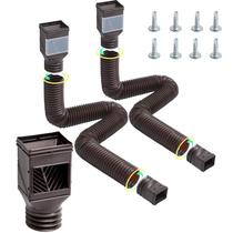 Extensão Rain Gutter Downspout VEVOR HC3003G2, pacote com 2 unidades, marrom Extensão Rain Gutter Downspout VEVOR HC3003G2, pacote com 2 unidades, marrom