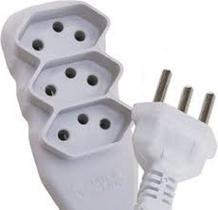 Extensao reforçada branca 20a 3 tomadas 3 pinos Extensao reforçada branca 20a 3 tomadas 3 pinos
