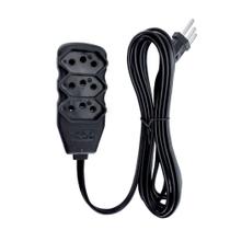 Extensão Reforçada Tripolar 3 Tomadas 10A 10 Metros Preto - Force Line Extensão Reforçada Tripolar 3 Tomadas 10A 10 Metros Preto - Force Line