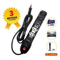 Extensao regua filtro de linha protetor eletrico 6 tomadas 3 metros megatron r.31231 Extensao regua filtro de linha protetor eletrico 6 tomadas 3 metros megatron r.31231