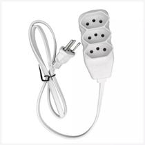 Extensão Slim 3 Tomadas Tripolar Bivolt 1 Metro Branco - Force Line Extensão Slim 3 Tomadas Tripolar Bivolt 1 Metro Branco - Force Line