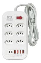 Extensão Soquete 6 Tomadas 4 Usb 2 Tipo C 10a 2 Metros Extensão Soquete 6 Tomadas 4 Usb 2 Tipo C 10a 2 Metros