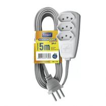 Extensão Sort 3 tomadas com 5 metros 2P+T 10A Gelo DN1780 - Daneva Extensão Sort 3 tomadas com 5 metros 2P+T 10A Gelo DN1780 - Daneva