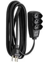 Extensão Sport Pp 3x0,75 2p+t 10a Preto 3m - Daneva Extensão Sport Pp 3x0,75 2p+t 10a Preto 3m - Daneva