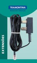 Extensão Telefônica Lisa para Tomada padrão Telebrás com Adaptador RJ11 Tramontina 5 metros Extensão Telefônica Lisa para Tomada padrão Telebrás com Adaptador RJ11 Tramontina 5 metros
