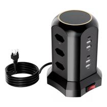Extensão Tomada De Torre 9 Tomadas 4 USB 2Type-C Extensão Tomada De Torre 9 Tomadas 4 USB 2Type-C