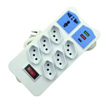 Extensão Tomada Filtro De Linha Com 6 Tomadas USB Tipo-C