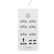 Extensão Tomada, Régua Tomada, Régua de Energia, 6 Tomadas, 4 Interfaces USB, 1 Tomada Universal, Cabo de Alimentação de 1,9 metros
