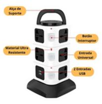 Extensão Tomada Vertical Multiconexão Universal Com Alça Extensão Tomada Vertical Multiconexão Universal Com Alça