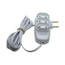 Extensão Tripla 2,5 Metros 2P 10A Branca - Uso Doméstico Extensão Tripla 2,5 Metros 2P 10A Branca - Uso Doméstico