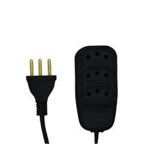 Extensão Tripla 2,5 Metros 3P 10A Preta - Uso Doméstico e Escritório Extensão Tripla 2,5 Metros 3P 10A Preta - Uso Doméstico e Escritório