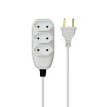 Extensão Tripla 3 Metros 2P 10A Branca - Uso Doméstico e Escritório Extensão Tripla 3 Metros 2P 10A Branca - Uso Doméstico e Escritório