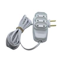 Extensão Tripla 4,5 Metros 2P 10A Branca - Uso Doméstico e Escritório Extensão Tripla 4,5 Metros 2P 10A Branca - Uso Doméstico e Escritório