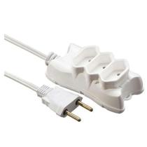 Extensão Tripla Mini 3 Tomadas 2p 3 Metros 10a Branca - Pvc - Mectronic