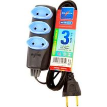 Extensao Tripla PL 2 X 0,75MM 3 Metros NO SHOCK Daneva Extensao Tripla PL 2 X 0,75MM 3 Metros NO SHOCK Daneva