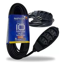 Extensao tripla pp 2p+t 10mts naticon