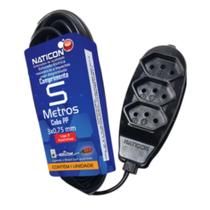 Extensao tripla pp 2p+t 5mts naticon