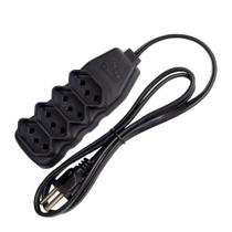 Extensão Tripolar 4 Tomadas 10A 1M Slim Preta - Force Line