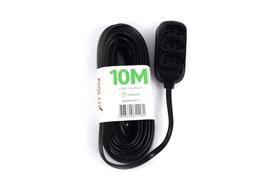 Extensão Tripolar com 3 Tomadas 10 Metros Preta Extensão Tripolar com 3 Tomadas 10 Metros Preta